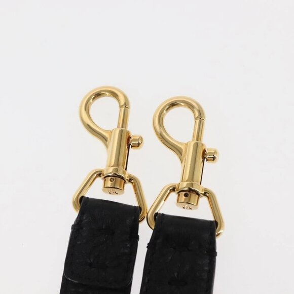 FENDI Monster Studs Shoulder Strap Leather 31.5""-39.4"" Black Gold Auth am9364 - Picture 8 of 11